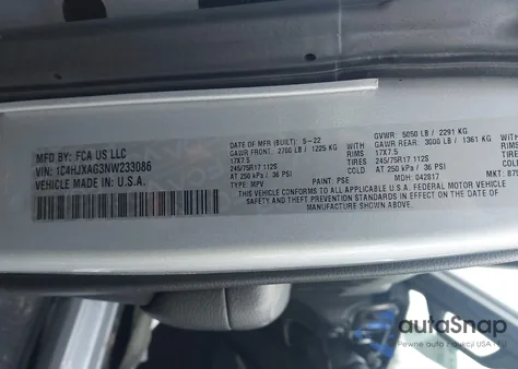 2022 Jeep Wrangler Sport S 4X4 из США, поврежденный, VIN 1C4HJXAG3NW233086